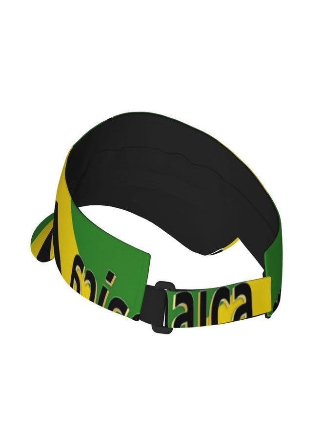 ASYG Vintage Jamaica Flag Jamaican Hats Sun Visor Sun Sports Adjustable Visor Hat for Men Women Black Gold Green - Image 3